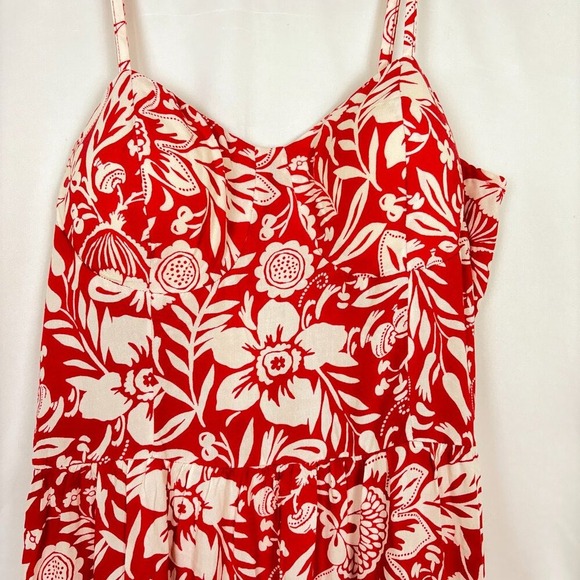 NWT Lily Rose Dress Women's XXL Red Cream Floral Summer Lightweight Flowy Maxi‎ - Picture 4 of 16